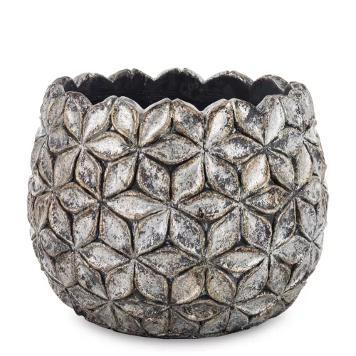 Virágmintás kaspó, Szürke