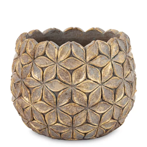 Virágmintás kaspó, Bronz