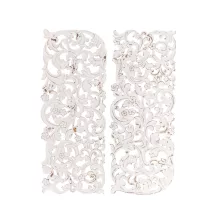 Vintage, virágos fali dekoráció szett, Fehér