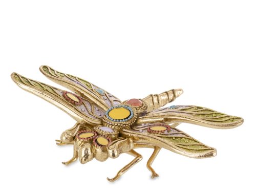 Színes szitakötő dísz, Arany