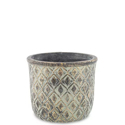 Arany mintás kaspó, Zöld