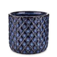 Mintás kaspó, Sötétkék