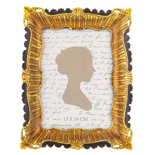 Barokk stílusú asztali képkeret, Arany