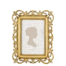 Díszes asztali képkeret, Arany