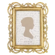 Díszes asztali képkeret, Arany