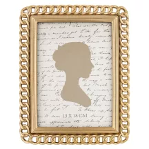 Díszes asztali képkeret, Arany