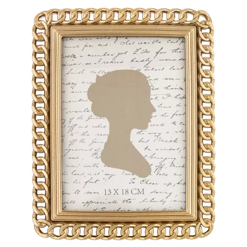 Díszes asztali képkeret, Arany