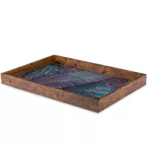 Woody levélmintás tálca, Barna