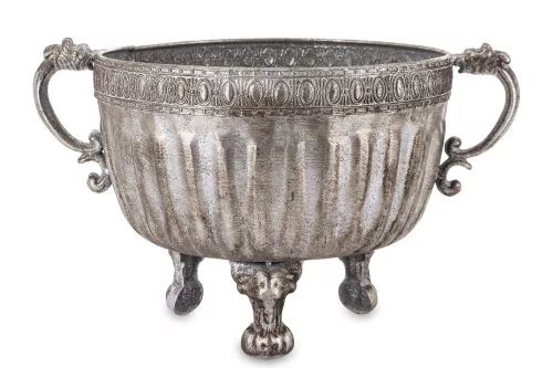 Barokk stílusú kaspó, Ezüst