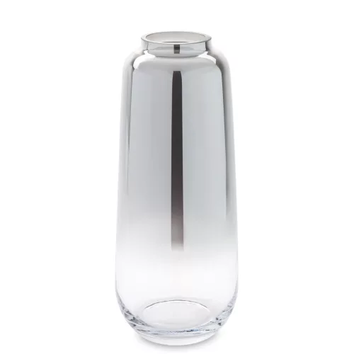 Ezüstös üveg váza, Átlátszó