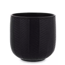 Szálkamintás kaspó, Fekete