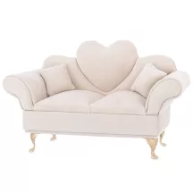Ékszertartó szívecskés kanapé, Krém