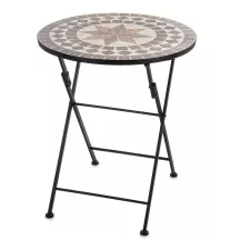 Mintás fém kisasztal, Fekete