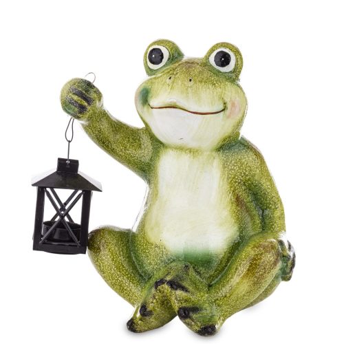 Béka dísz lámpással, Zöld
