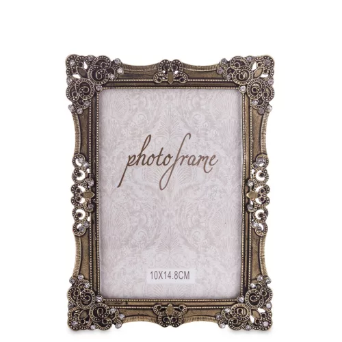 Díszes asztali képkeret, Bronz