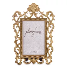 Barokk stílusú asztali képkeret, Arany