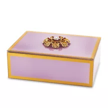 Virággal díszített ékszerdoboz, Rózsaszín