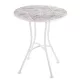 Mintás fém kisasztal, Fehér