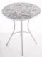 Mintás fém kisasztal, Fehér
