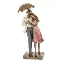 Szerelmes pár az esőben szobor, Bronz