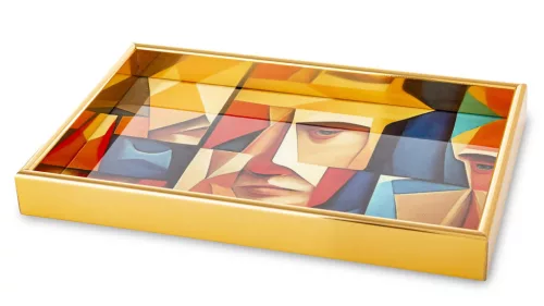 Artist színes dísztálca, Arany