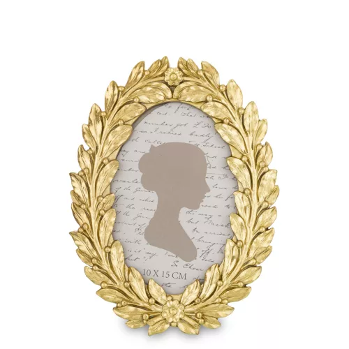 Díszes asztali képkeret, Arany