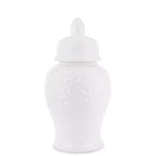 Amfora mintás kerámia tároló, Fehér