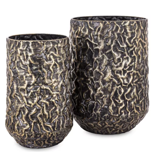 Rusztikus kaspó szett, Bronz