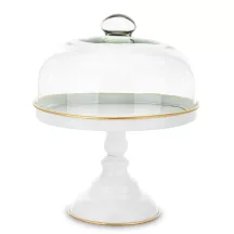 Kínálótál üveg búrával, Fehér