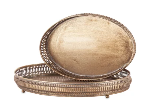 Barokk stílusú tálca szett, Arany