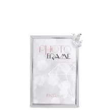 Pillangókkal díszített asztali képkeret, Ezüst