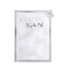 Pillangókkal díszített asztali képkeret, Ezüst