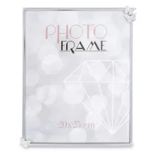 Pillangókkal díszített asztali képkeret, Ezüst