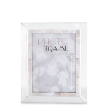Mintás asztali képkeret, Ezüst