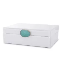 Achát kővel díszített ékszerdoboz, Fehér