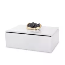 Achát kővel díszített ékszerdoboz, Fehér