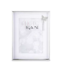 Pillangóval díszített asztali képkeret, Ezüst