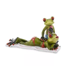 Napozó békák dísz, Zöld