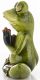 Meditáló béka dísz, Zöld