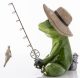 Pecázó béka dísz, Zöld