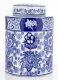 Virágmintás kerámia tároló, Kék