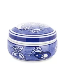 Mintás kerámia tároló, Kék