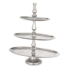 Loyd prémium süteményes kínálóállvány, Ezüst