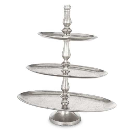 Loyd prémium süteményes kínálóállvány, Ezüst