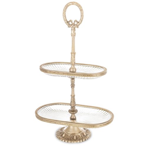 Barokk stílusú süteményes kínálóállvány, Arany
