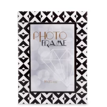 Fehér mintás asztali képkeret, Fekete