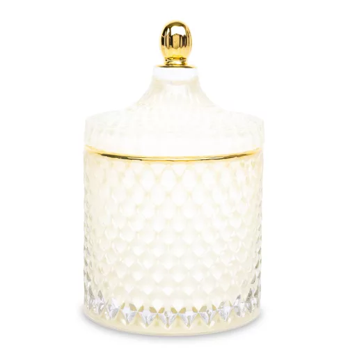 Arannyal díszített üvegdoboz, Krém