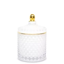 Arannyal díszített üvegdoboz, Fehér