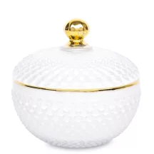 Arannyal díszített üvegdoboz, Fehér