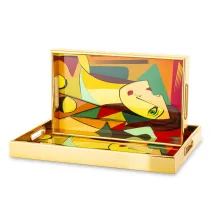 Artist színes dísztálca szett, Arany